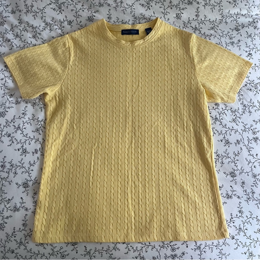 Karen Scott Baby Yellow Textured Top
